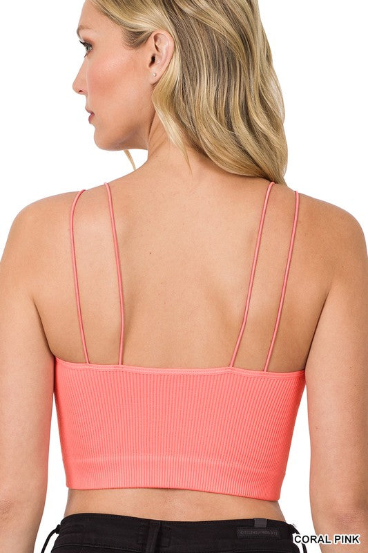 Just Chillin' Ribbed Seamless Double Strap Brami