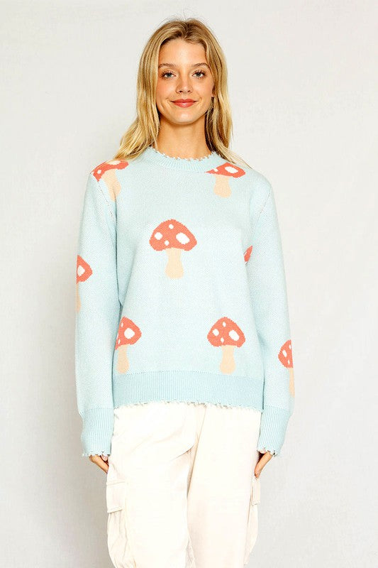 Smurfettes Favorite Mushroom knit sweater