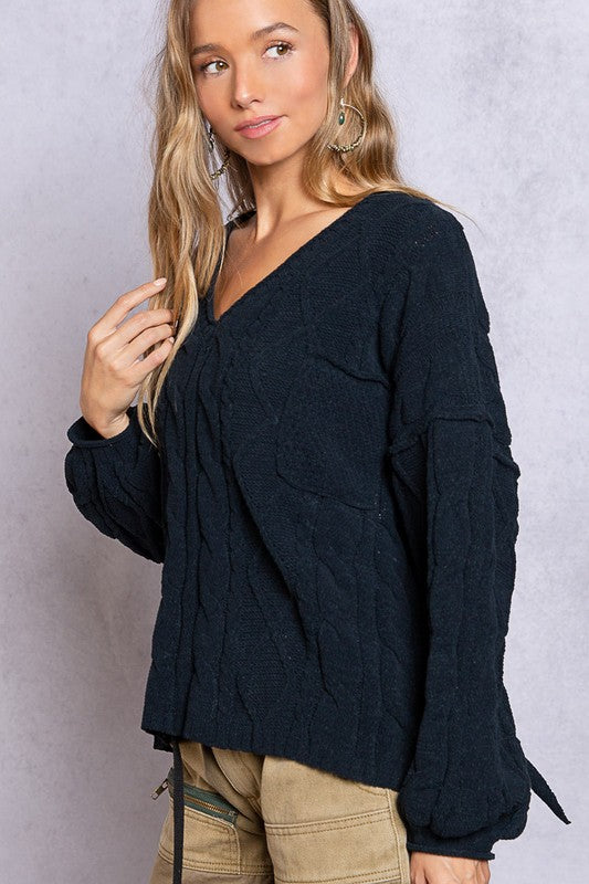 The Dreamy V-Neck Sweater with Chain Detail