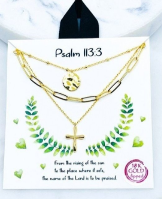Psalm 113:3 Triple layered necklace