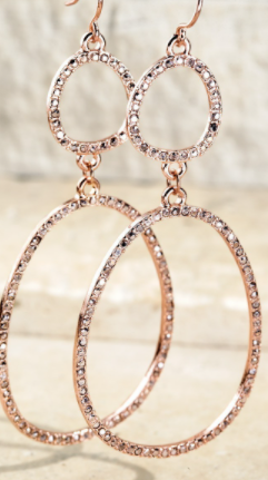 "Amanza" Pave Double Oval Earrings