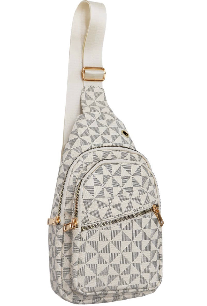 Designer Inspired Triangle Checkered Bag