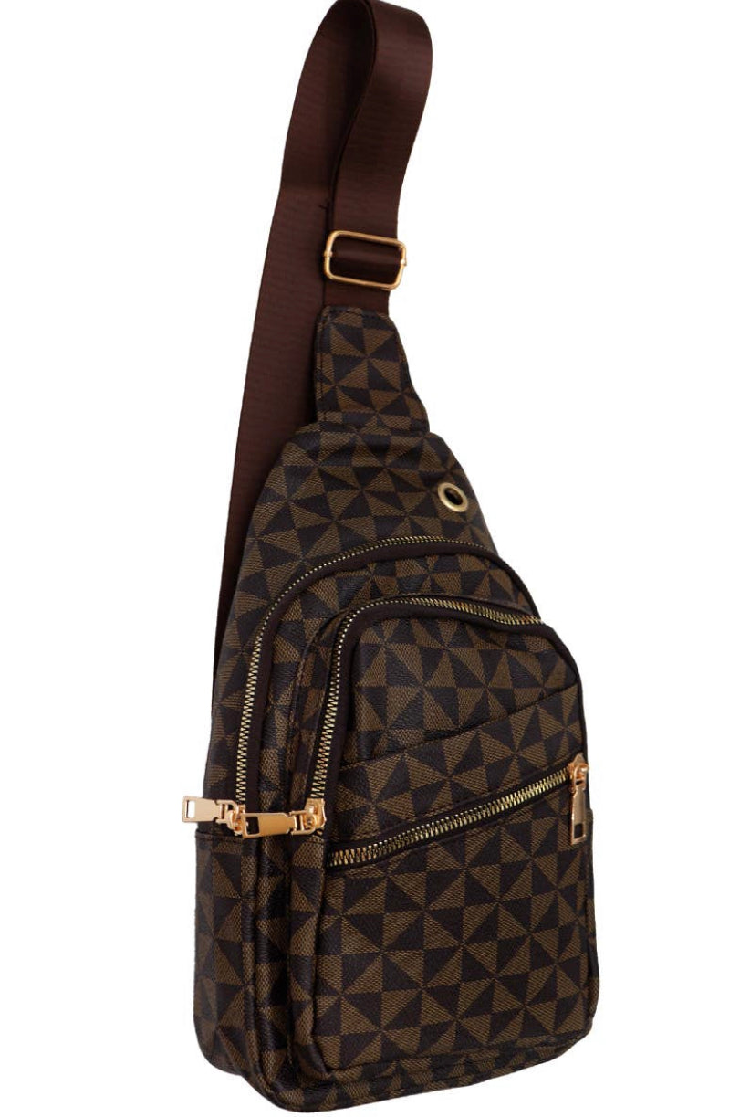 Designer Inspired Triangle Checkered Bag